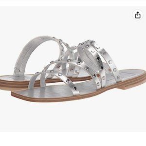 Dolce Vita Izabel Studded Sandals, 7.5, silver, womens